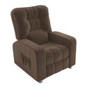 Ver imagem 5 de Poltrona do Papai Clausi 82cm Reclinável Manual Veludo Marrom - Sallar Home