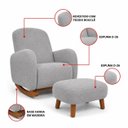 Ver imagem 4 de Poltrona Amamentação Orgânica Balanço e Puff Boucle:Cinza