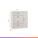 Ver imagem 3 de Cômoda 01 Porta 04 Gavetas 90x92x40 Branco 2009 - Prime
