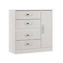 Ver imagem 1 de Cômoda 01 Porta 04 Gavetas 90x92x40 Branco 2009 - Prime