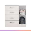 Ver imagem 2 de Cômoda 01 Porta 04 Gavetas 90x92x40 Branco 2009 - Prime