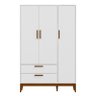 Guarda-Roupa Nature 3 Portas Matic Cor Branco Acetinado - 1