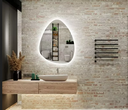 Ver imagem 4 de Espelho Orgânico Decorativo Lapidado com Led 70x50 Cm E02 para Sala, Quarto, Banheiro, 6000k 110v