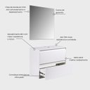 Ver imagem 7 de Gabinete para Banheiro com Espelheira 80cm MDF Branco Dubai - On Móveis