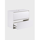 Ver imagem 2 de Gabinete para Banheiro com Espelheira 80cm MDF Branco Dubai - On Móveis