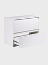 Ver imagem 2 de Gabinete para Banheiro com Espelheira 80cm MDF Branco Dubai - On Móveis