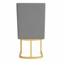Ver imagem 4 de Poltrona Cadeira de Jantar Base de Ferro Mirelle Bordado Horizontal Boucle Grafite