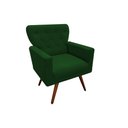 Ver imagem 2 de Kit 2 Poltronas Decorativa Aurora Suede Verde Pés Madeira Mz Decor