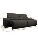 Ver imagem 2 de Sofá com Porta Copos Carregador USB Ret Rec Arizona 2,00m - Netsofas - Chumbo