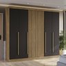 Guarda Roupa com 6 Portas - Preto/Nogueira - 1