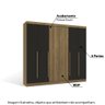 Guarda Roupa com 6 Portas - Preto/Nogueira - 2