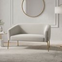 Ver imagem 1 de Sofá 2 Lugares Namoradeira Pé de Ferro Dourado Stella Bouclê D03 - D’Rossi