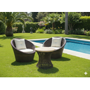 Ver imagem 2 de Mesa de Centro Fibra Sintetica Garden Junco com Base em Metal e Tampo em Madeira Pinus