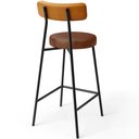 Ver mais imagens de Kit 05 Banquetas Baixa Cozinha Sala Jantar Bancada Milão L02 Couríssimo Whisky Marrom - Lyam Decor L