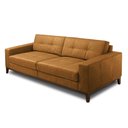 Ver imagem 2 de Sofá Decorativo Bruno 3 Lugares Sala de Estar 210cm Pés em Madeira Couro Caramelo Manchado G88 - Gra