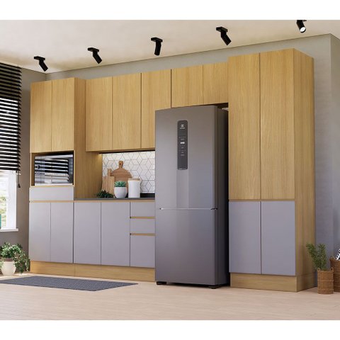 Cozinha Completa 5 Peças com Espaço para Micro-ondas e Tampo Slim Luciane Móveis