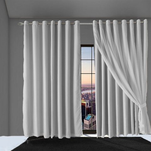 cortina blackout corta luz Bruna 6,00 x 2,60 c/voal branco