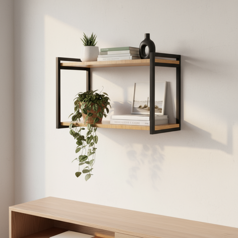 Suporte Prateleira Dupla 30cm Estilo Industrial 2 Peças