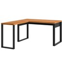 Ver imagem 2 de Mesa Escritório em L Estilo Industrial F22 Freijó/preto Fosco - Pradel