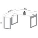 Ver imagem 4 de Mesa Escritório em L Estilo Industrial F22 Freijó/preto Fosco - Pradel