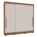 Ver imagem 2 de Roupeiro Valência 3 Portas Correr 4 Gavetas 217x213cm Freijó/Creme 240837