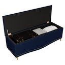 Ver imagem 3 de Cabeceira Cama Box Casal 140cm Com Calçadeira Baú Imperial J02 Suede Azul - Mpozenato