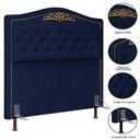 Ver imagem 4 de Cabeceira Cama Box Casal 140cm Com Calçadeira Baú Imperial J02 Suede Azul - Mpozenato