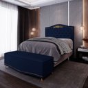 Ver imagem 2 de Cabeceira Cama Box Casal 140cm Com Calçadeira Baú Imperial J02 Suede Azul - Mpozenato