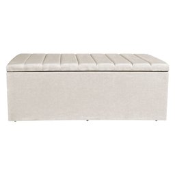 Calçadeira Baú Casal 1,40m Londres Suede Bege Dal Poz Estofados - 4