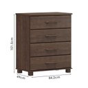 Ver imagem 7 de Comoda 4 Gavetas Madeira Maciça 84 Cm 2250 Cafe Milani Store
