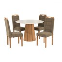 Ver imagem 2 de Mesa de Jantar 4 Lugares Dafine com Vidro Canela/off White/bege - Kappesberg Jantar