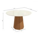 Ver imagem 4 de Mesa de Jantar 4 Lugares Dafine com Vidro Canela/off White/bege - Kappesberg Jantar