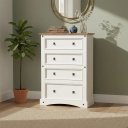Ver imagem 1 de Cômoda 4 Gavetas Madeira Maciça Branco