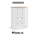 Ver imagem 4 de Cômoda 4 Gavetas Madeira Maciça Branco