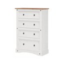 Ver imagem 2 de Cômoda 4 Gavetas Madeira Maciça Branco