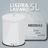 Lixeira 5 Litros Esmaltada com Tampa Banheiro Cozinha Escritório - Branca - 3