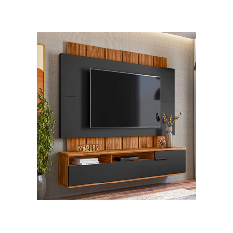 Home Suspenso Sena 1.81 m Cinamomo Mel Preto Fosco Liso