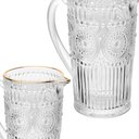 Ver imagem 2 de Jogo de Taças e Jarra de Vidro Mandala Fio de Ouro 320ml 7 Peças - Wolff