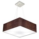 Ver imagem 1 de Lustre Pendente Quadrado Vivare Md-4032 Cúpula em Tecido 15/50x50cm - Bivolt - Café - Bivolt