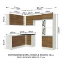 Ver imagem 4 de Armário de Cozinha Completa de Canto 100% MDF 419cm Rustic/Branco Acordes Madesa 01
