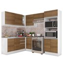 Ver imagem 3 de Armário de Cozinha Completa de Canto 100% MDF 419cm Rustic/Branco Acordes Madesa 01