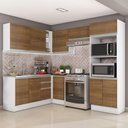 Ver imagem 1 de Armário de Cozinha Completa de Canto 100% MDF 419cm Rustic/Branco Acordes Madesa 01