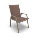 Ver imagem 2 de Kit 4 Cadeiras Riviera Piscina Alumínio Fendi Tela Marrom