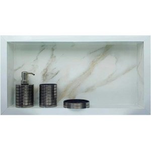 Nicho Porcelanato Banheiro Branco Calacata Ouro 60x32cm