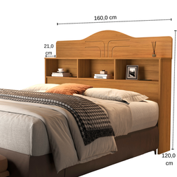 Cabeceira Queen para Box Casal 158 100% MDF 3 Nichos Vivian:‎ Nature - 3