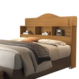 Cabeceira Queen para Box Casal 158 100% MDF 3 Nichos Vivian:‎ Nature - 2