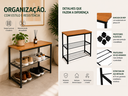 Ver imagem 3 de Sapateira Industrial Vero Organizador Sapatos Tampo Base de Aço Resistente Preto/Cedro Lh Móveis