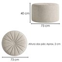 Ver imagem 3 de Puff Decorativo Eron 73x73 cm Pes Fixos Linho Tcs 701 Moll