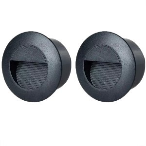 2 Balizador Redondo Embutir Preto Parede Led Garagem Lup74