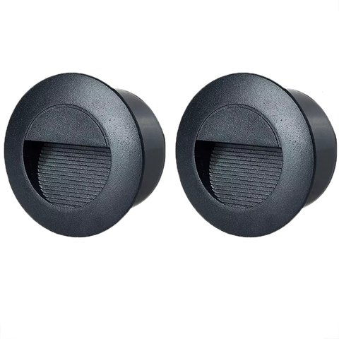 2 Balizador Redondo Embutir Preto Parede Led Garagem Lup74